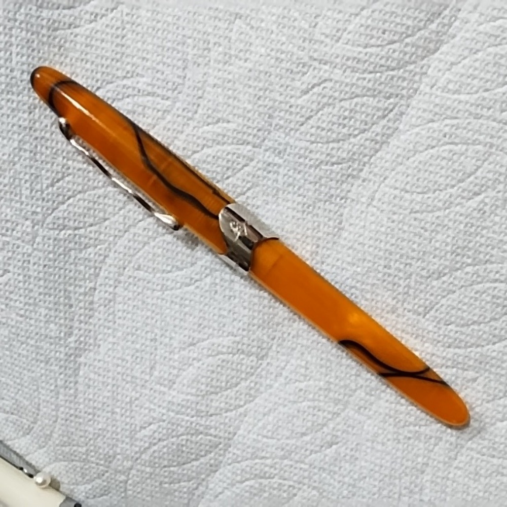 JEAN PIERRE LEPINE “SAMBA MODEL” FOUNTAIN PEN.. Orange and blue resin body with